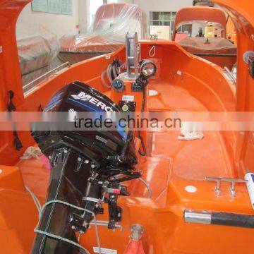 SOLAS approval FRP Rescue boat/Open type Lifeboat with outboard engine