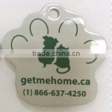 Custom logo paw shape pet tag bone shape dog tag