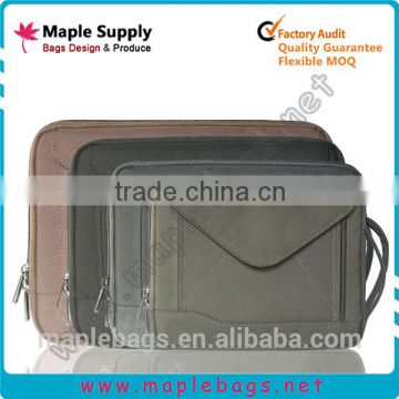 Factory price neoprene tablet bag with handle and pocket fit cable