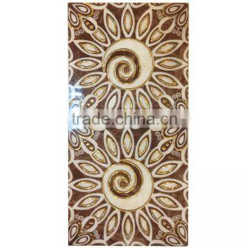 300x300 mm balck and golden flower pattern wall tiles design