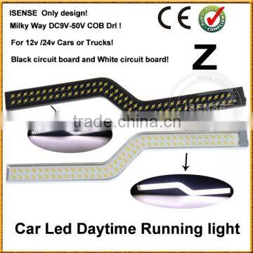 Highest quality universal but special FACTORY 24V 12V auto parts CAR SUPER BRIGHTNESS UNIVERSAL COB DRL DAYTIME RUNNING LIGHT