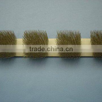 File brush with steel wire on plastic cloth