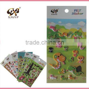 non-woven fabric sticker/fabric hobby decor sticker/animal fabric sticker