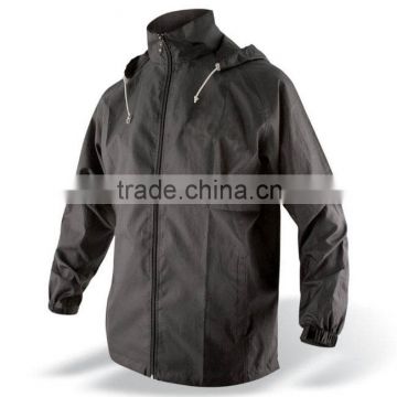 Popular men's black outdoor rain coat