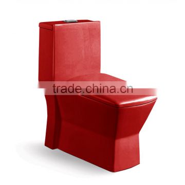 Female washdown porcelain one piece red colored toilet 240