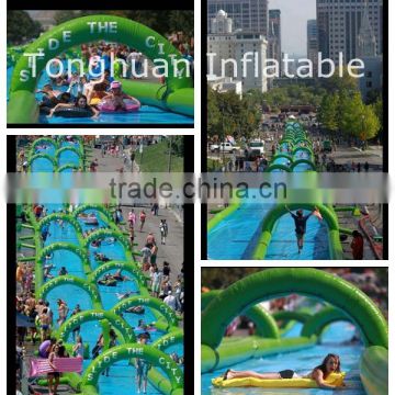 inflatale slide the city/ inflatable slip n slide for adult