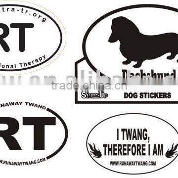 Car oval bumper sticker