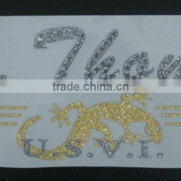 Glitter Heat Transfer Vinyl Patterns With Hot Fix Rhinestones and Rhinestuds for Clothing