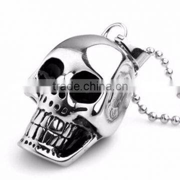 Custom man stainless steel skull pendant