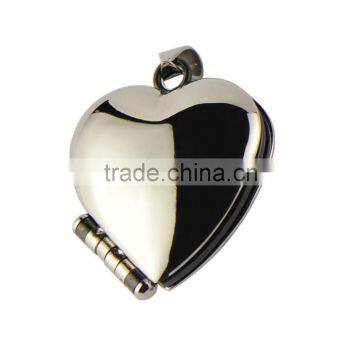 Heart Locket DIY Pendant HMC Design P0194 High Polished Stainless Steel Pendant Can Put Photos