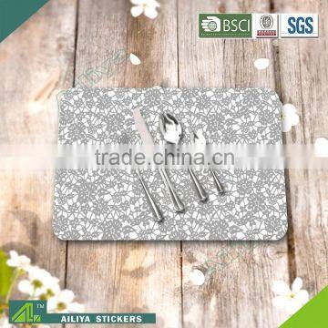 Hot selling eco-friendly kitchen advertising colorful promotional printed pp teal placemats