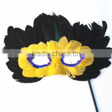 Fashion Multi Color Feather Party Cosplay Duck Feather Mask photo-3