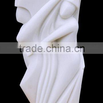 Nude Man and Woman Statue White Marble Stone Hand Carved Sculpture for Home Garden No 41