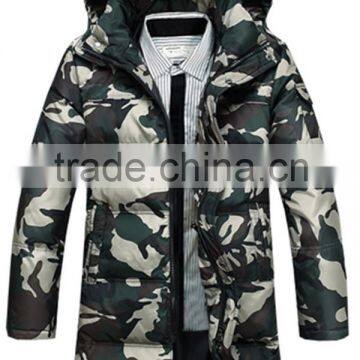 2015 Mens camo long Winter down feather jacket