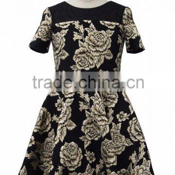 BLACK AND GOLD ROSE PARTY DRESS