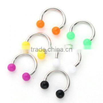 Wholesale Beautiful Acrylic Balls CBR Stainless Steel Barbell Eyebrow Ring Cheap Eyebrow Ring Body Piercing Jewelry