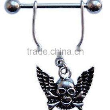 Winged Skull Crossbones Nipple Shield