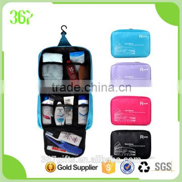 2016 Promotional Travel Makeup Bag Polyester Multifunctional Toilet Bag Pouch