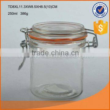 High quality cylindrical & square glass storage jar with lid