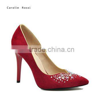 ladies shoes in china 10cm suede with dimond upper sexy high heel shoes tango shoes