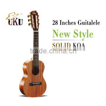 Baritone 28" 30" inches Ukulele High quality Solid Mahogany wood Electric 6 strings guitalele+Bag