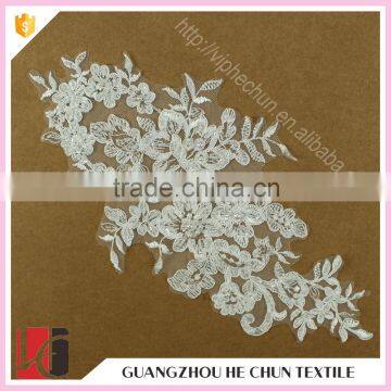 HC-2595-1 Hechun Cheappper Price Beading Paerls Wedding Dress Lace Appliques