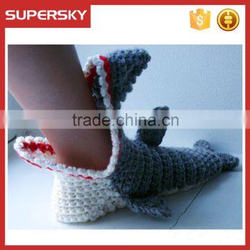 A-219 handmade knitting socks slippers crochet hand knit shark socks hand knitted slippers shoes