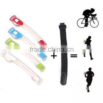 3 Light Modes 100% Brightness Fast Flash and Slow Flash Safety Reflective Belt Arm Strap Night Running LED Armband Lights photo-2