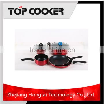 Aluminum press color nonstick cookware set