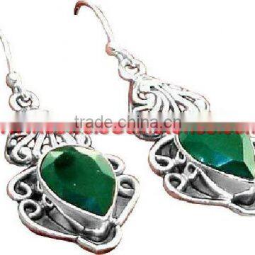 Empress Rough Kyanite & Aquamarine 925 Sterling Silver Earring, Silver Jewellery Manufactures, Online Silver Jewellery