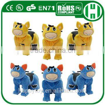 HI CE hot sale funny cartoon plush animal electric riding scooter motor toy, new design game machine