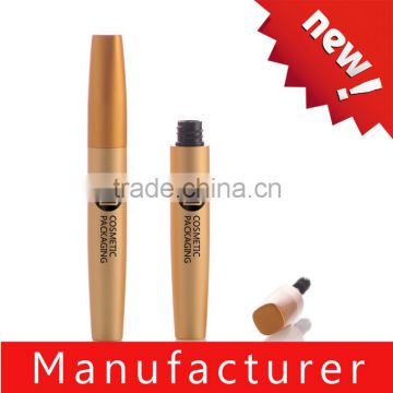 2015 newest gold plastic mascara cosmetic bottle with brush