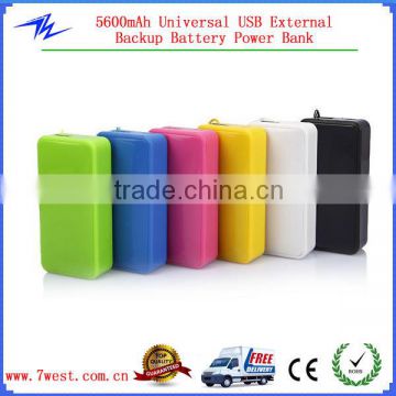 Colorful Portable Power Bank 5600mah Rechargeable External Battery Charger Mobile Phone