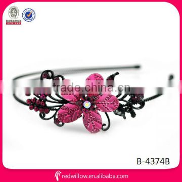 New fashion elegant crystal flower metal wire headband for kids