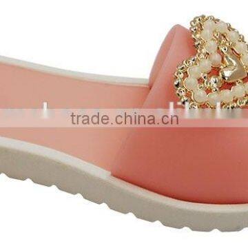 2016 PVC PCU plastic ladies fashion thick sole slippers,flat plastic slippers