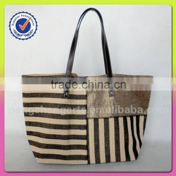 Jute material and tote bag lovely and women fashion style high quality cotton handbag