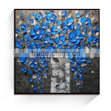 Thick textured handmade palette knife flower canvas painting for hotel