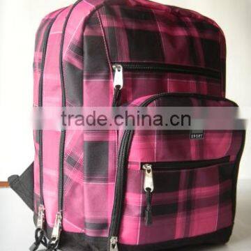 Fashionable stripe printed canvas backpack bag