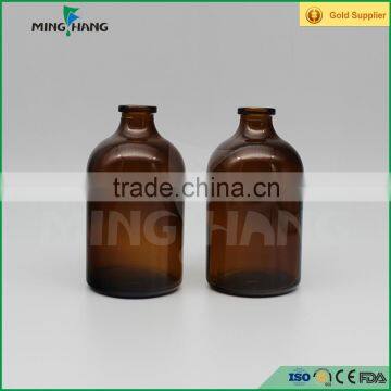 100ml amber medical bottle, glass injection bottle