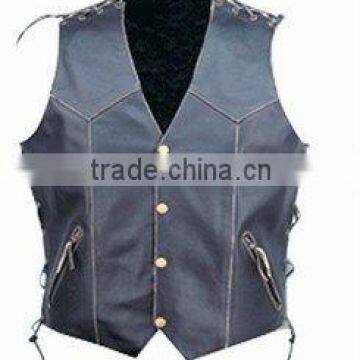 DL-1577 Leather Motorbike Vest, Racing Leather Vest