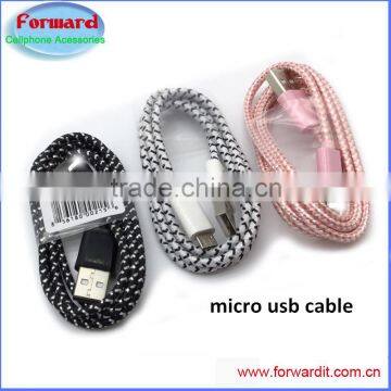 1pack 3ft braid double color micro usb cable wholesale