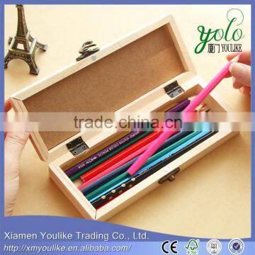 Retro Wooden Clasp Black and White Board Pen Boxes Creative Multi-function Receive a Pencil Case