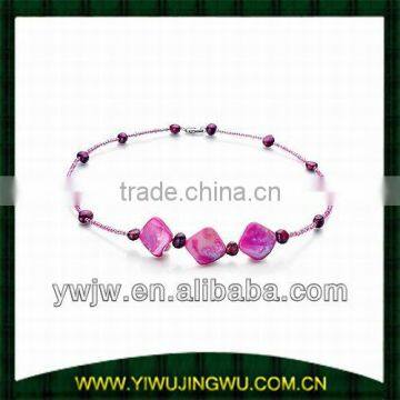 Genuine Freshwater Colorful Pearl Necklace (JW-G6054)