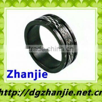 41003 fashion engrave black titanium rings