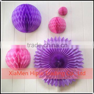 Assorted Tissue paper honeycomb balls and Fans Hanging Decoration