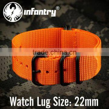 Infantry Sport Orange Zulu 22mm Nylon Fabric Watch Straps photo-2
