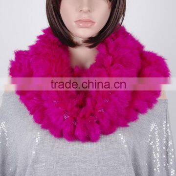 The Lastest Design Real Fur Scarf Shawl / Rabbit Fur Scarf KZ150126