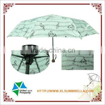 black metal frame customer design 3 fold umbrella