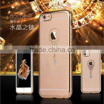 2016 newest mobile phone cover case electroplate crystal image tpu for iPhone 6 6s 6plus