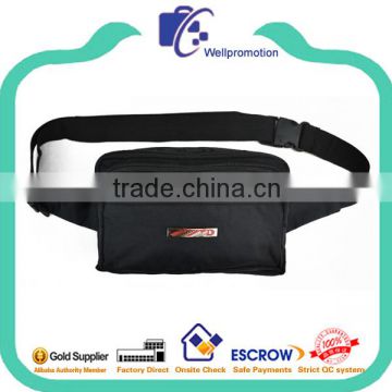 Black square polyester fanny pack men